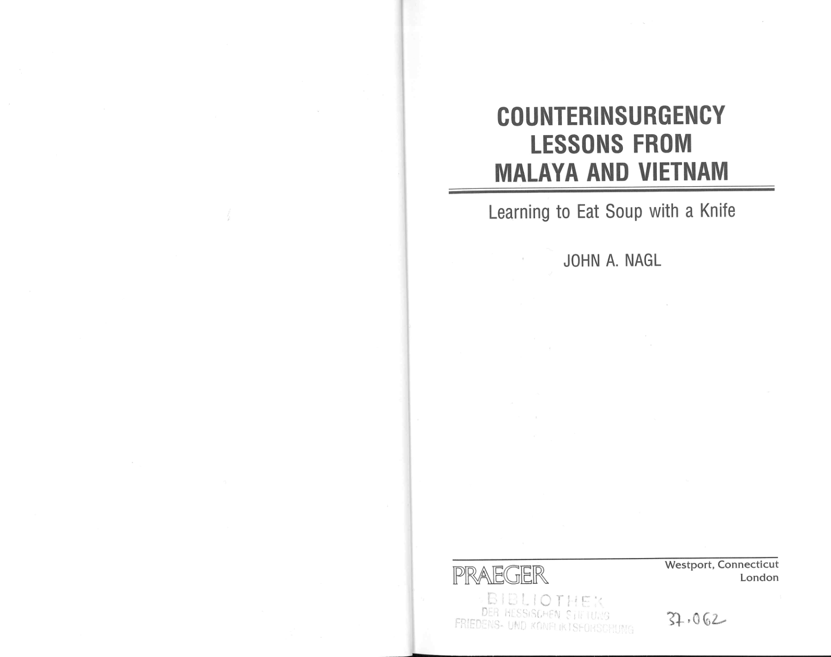 Book cover or title page indicating Learning to Eat Soup with a Knife